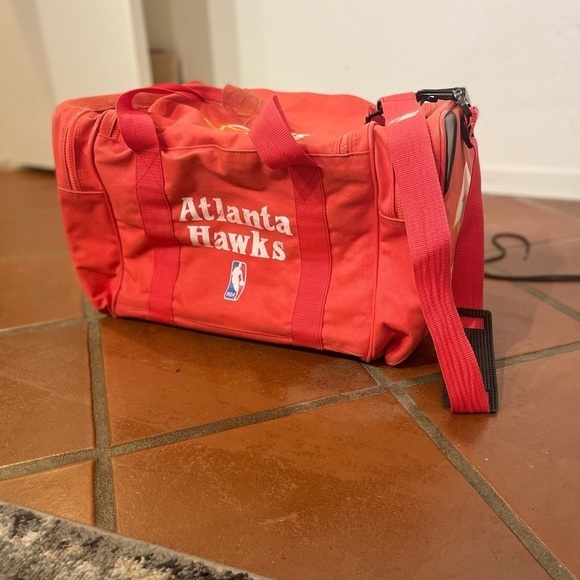 𝅺ATLANTA Hawks NBA vintage Starter bag duffel weekender retro 90s 80s rare - Picture 8 of 15